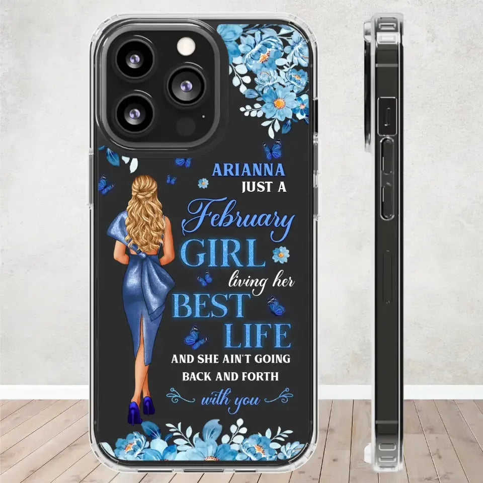 Living Her Best Life - Custom Month - Personalized Gifts For Her - Clear Phone Case