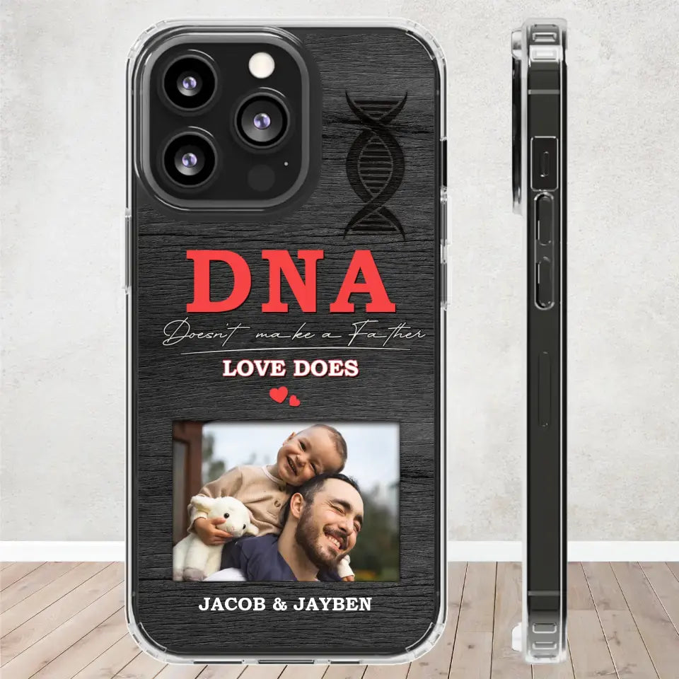 DNA Doesn't Make A Father - Custom Photo - Personalized Gifts For Dad - Clear Phone Case