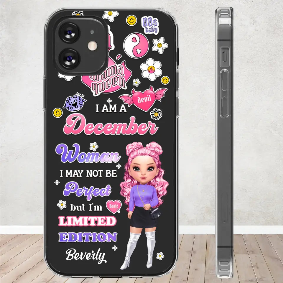 Limited Edition Woman - Custom Month - Personalized Gifts For Mom - Clear Phone Case