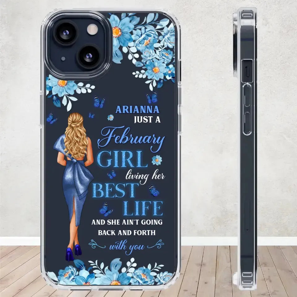 Living Her Best Life - Custom Month - Personalized Gifts For Her - Clear Phone Case