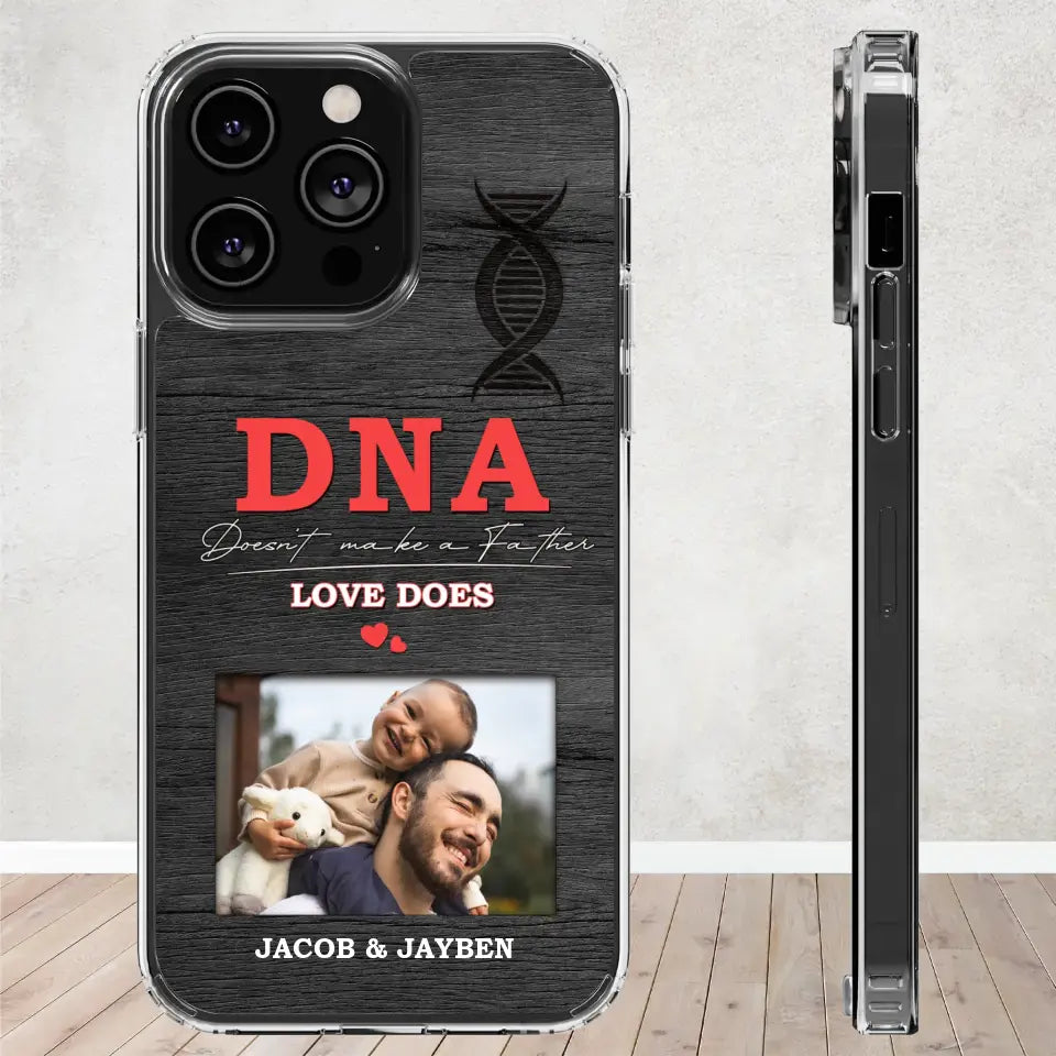 DNA Doesn't Make A Father - Custom Photo - Personalized Gifts For Dad - Clear Phone Case