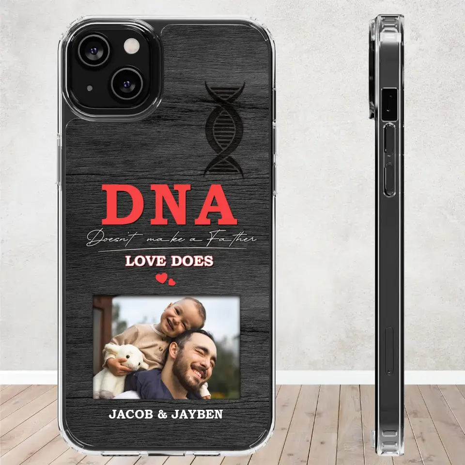 DNA Doesn't Make A Father - Custom Photo - Personalized Gifts For Dad - Clear Phone Case