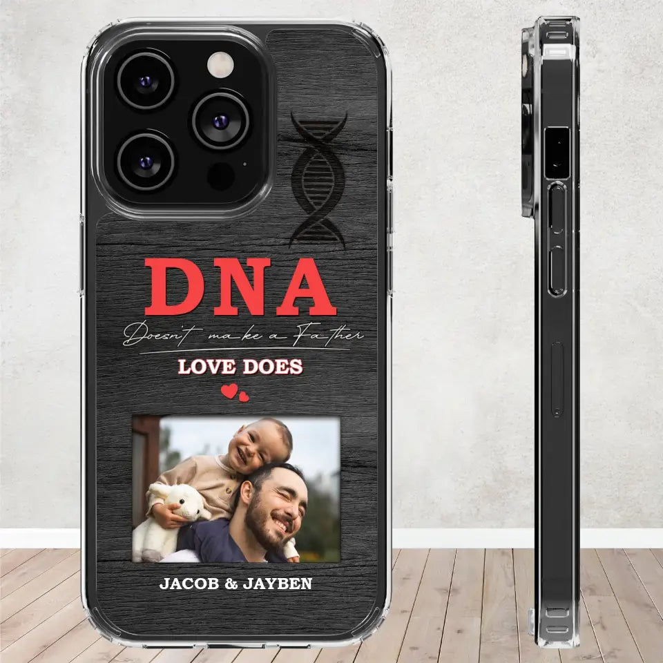 DNA Doesn't Make A Father - Custom Photo - Personalized Gifts For Dad - Clear Phone Case