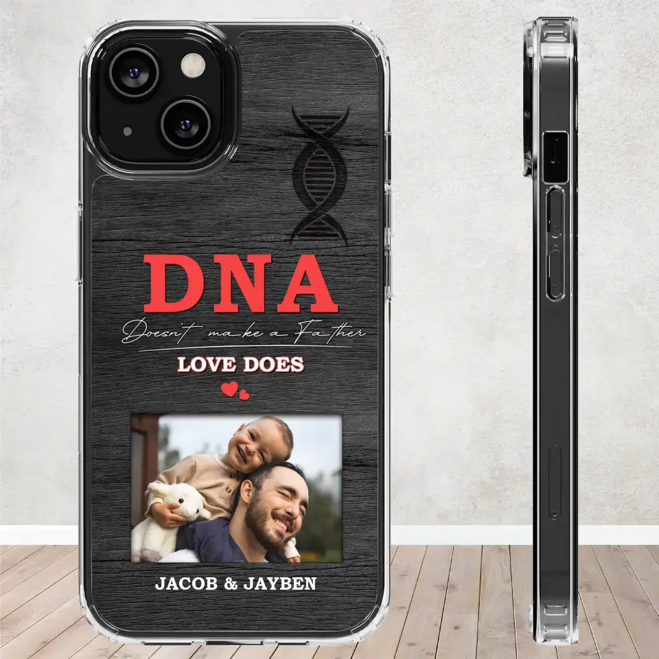 DNA Doesn't Make A Father - Custom Photo - Personalized Gifts For Dad - Clear Phone Case
