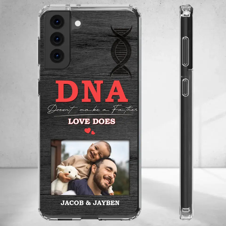 DNA Doesn't Make A Father - Custom Photo - Personalized Gifts For Dad - Clear Phone Case