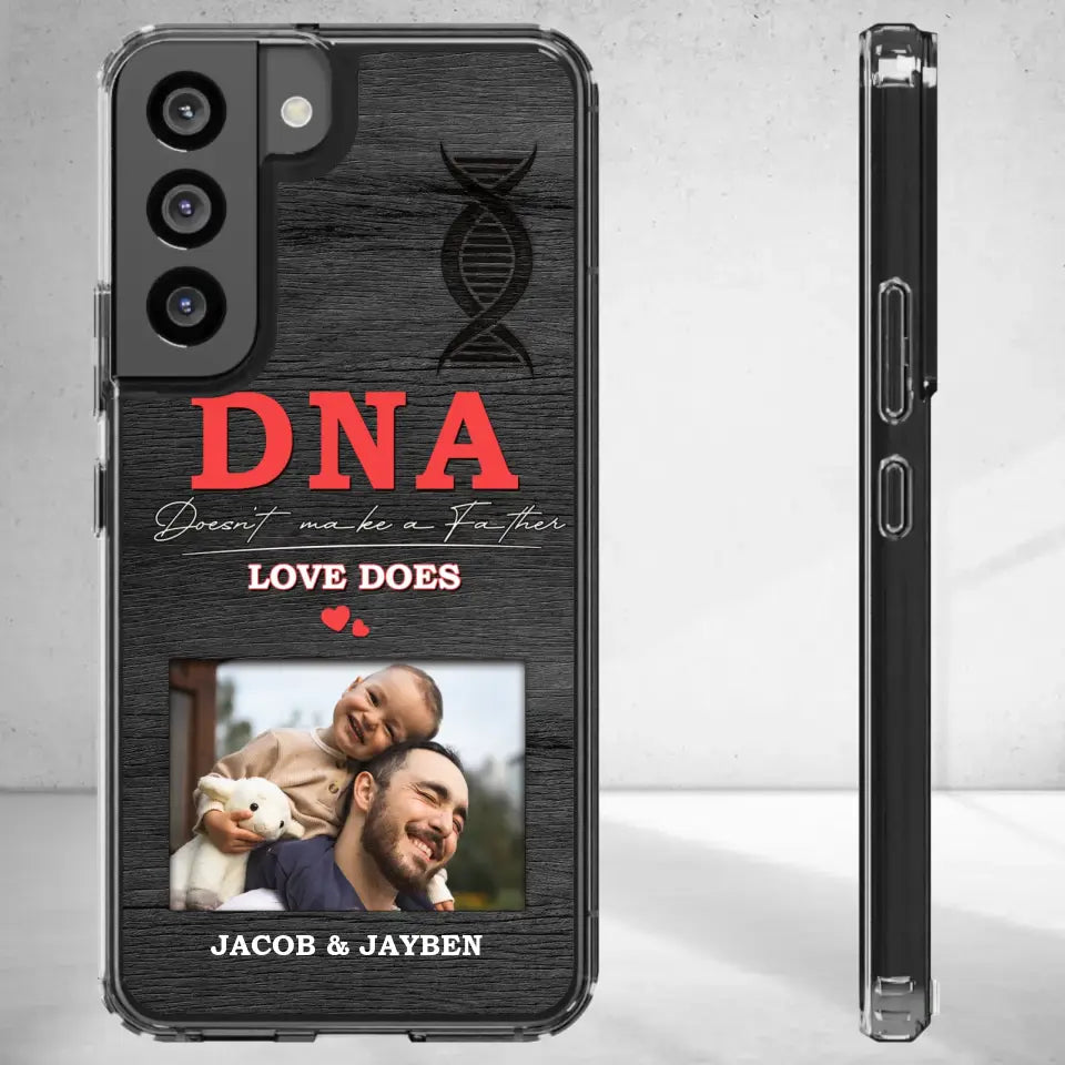 DNA Doesn't Make A Father - Custom Photo - Personalized Gifts For Dad - Clear Phone Case