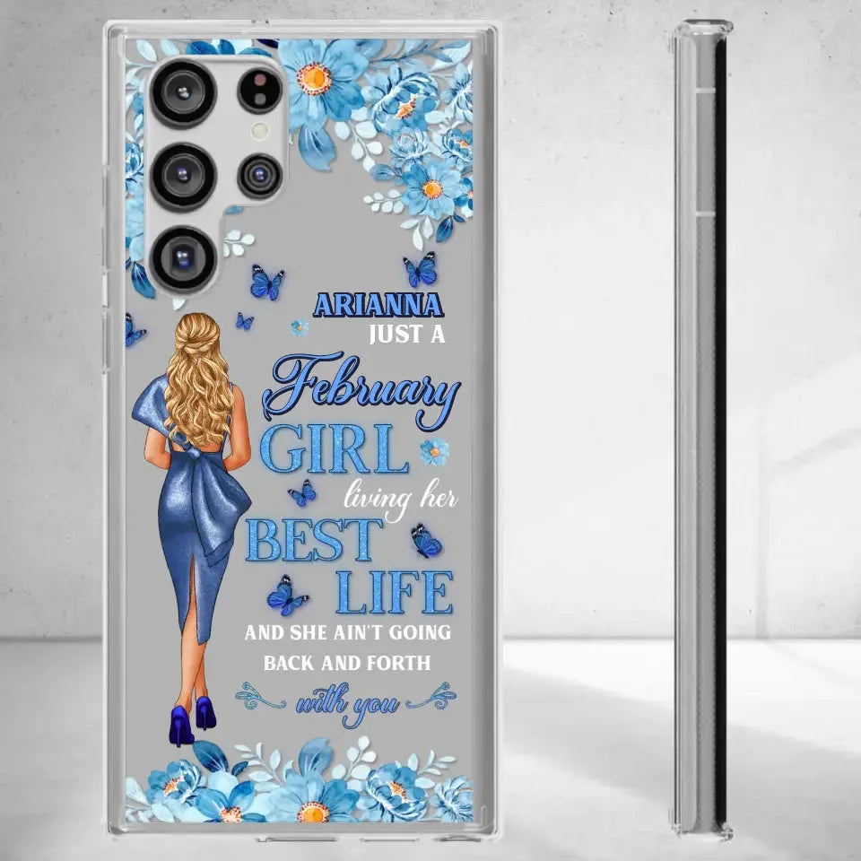 Living Her Best Life - Custom Month - Personalized Gifts For Her - Clear Phone Case