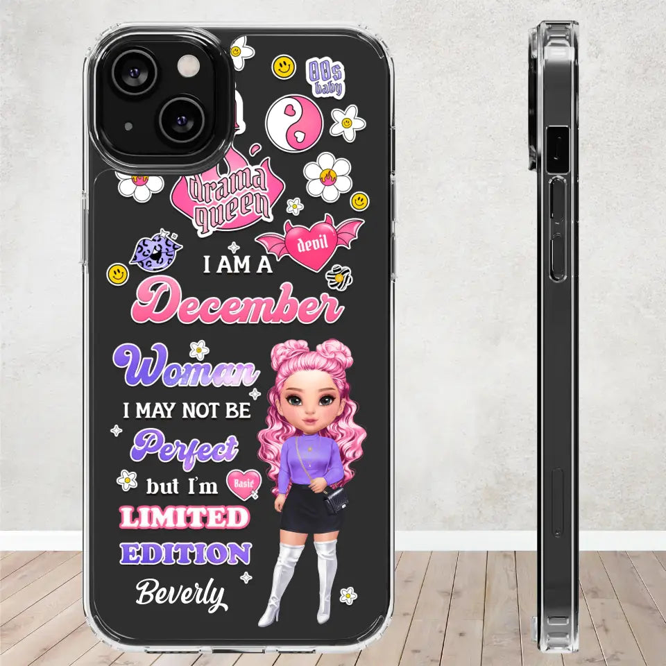 Limited Edition Woman - Custom Month - Personalized Gifts For Mom - Clear Phone Case