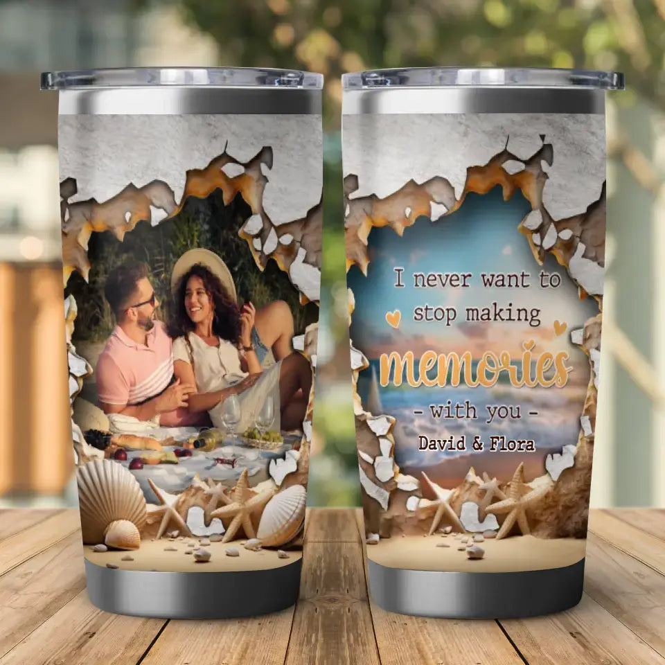 Making Memories With You - Custom Photo - Personalized Gifts For Couple - 20oz Tumbler