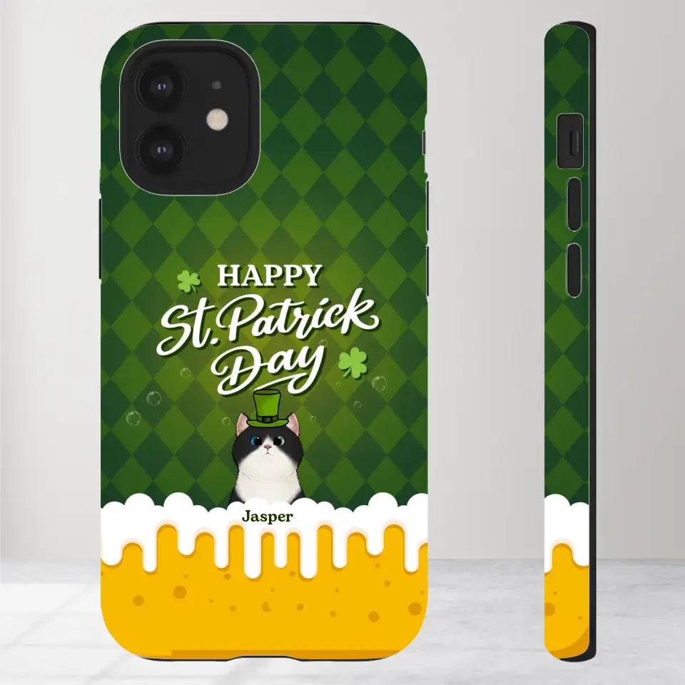 St. Patrick's Day Gifts For Cat Lovers - Custom Name - Personalized Gifts For Cat Lovers - iPhone Tough Phone Case