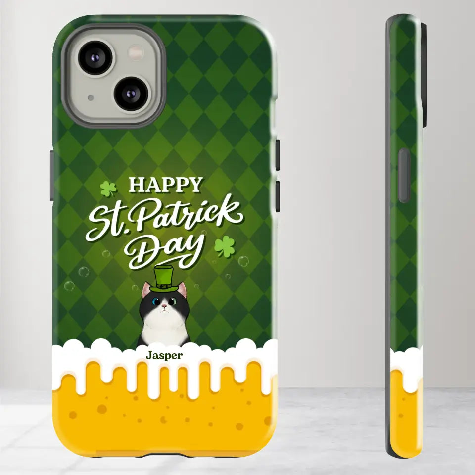 St. Patrick's Day Gifts For Cat Lovers - Custom Name - Personalized Gifts For Cat Lovers - iPhone Tough Phone Case