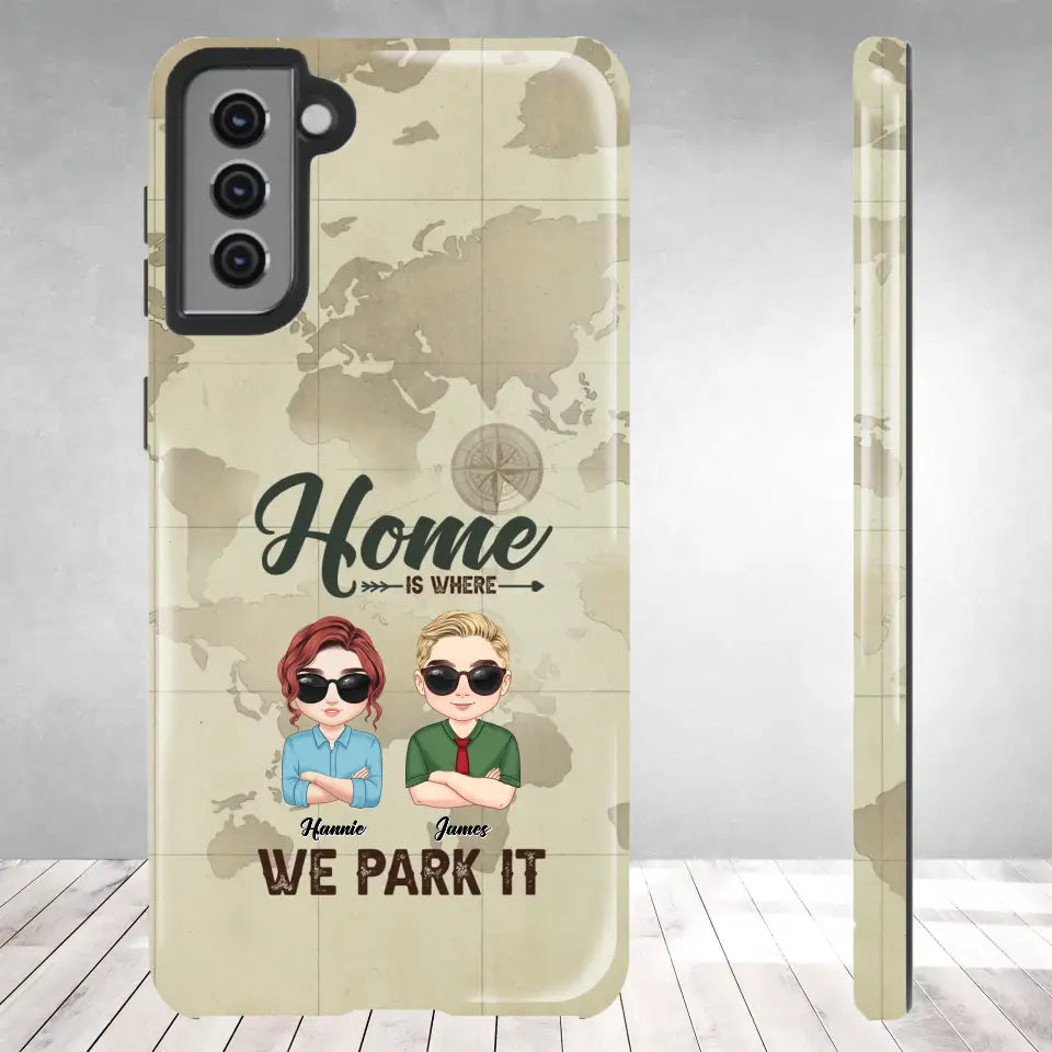 Our Home Is Where We Park It - Custom Name - Personalized Gifts For Couple - Samsung Tough Phone Case