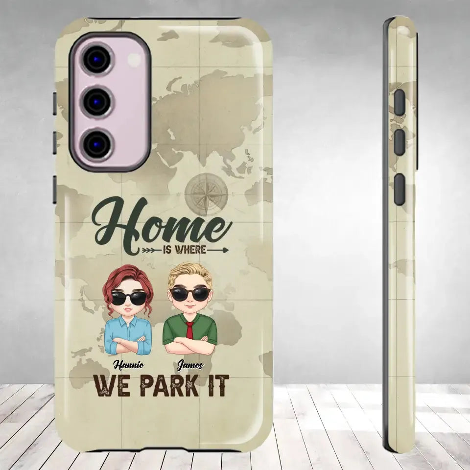 Our Home Is Where We Park It - Custom Name - Personalized Gifts For Couple - Samsung Tough Phone Case