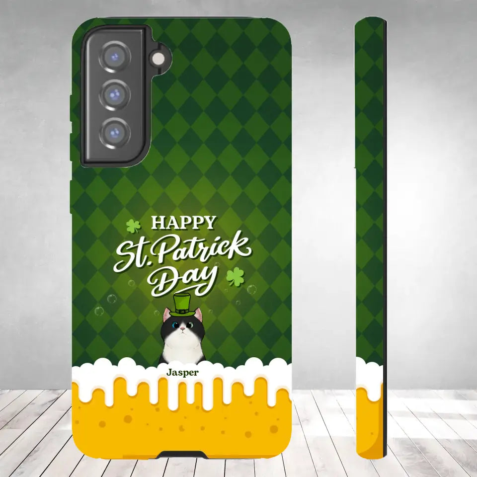 St. Patrick's Day Gifts For Cat Lovers - Custom Name - Personalized Gifts For Cat Lovers - Samsung Tough Phone Case