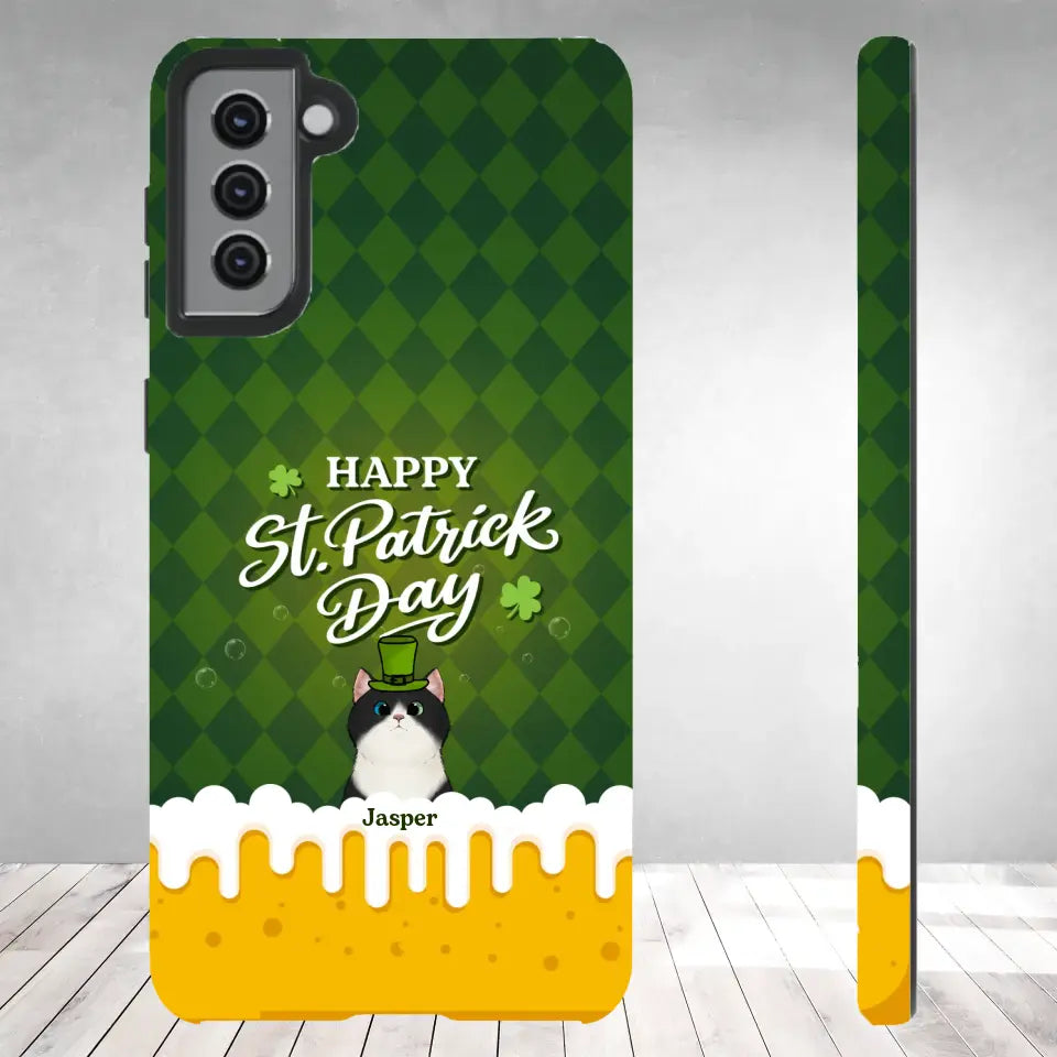 St. Patrick's Day Gifts For Cat Lovers - Custom Name - Personalized Gifts For Cat Lovers - Samsung Tough Phone Case