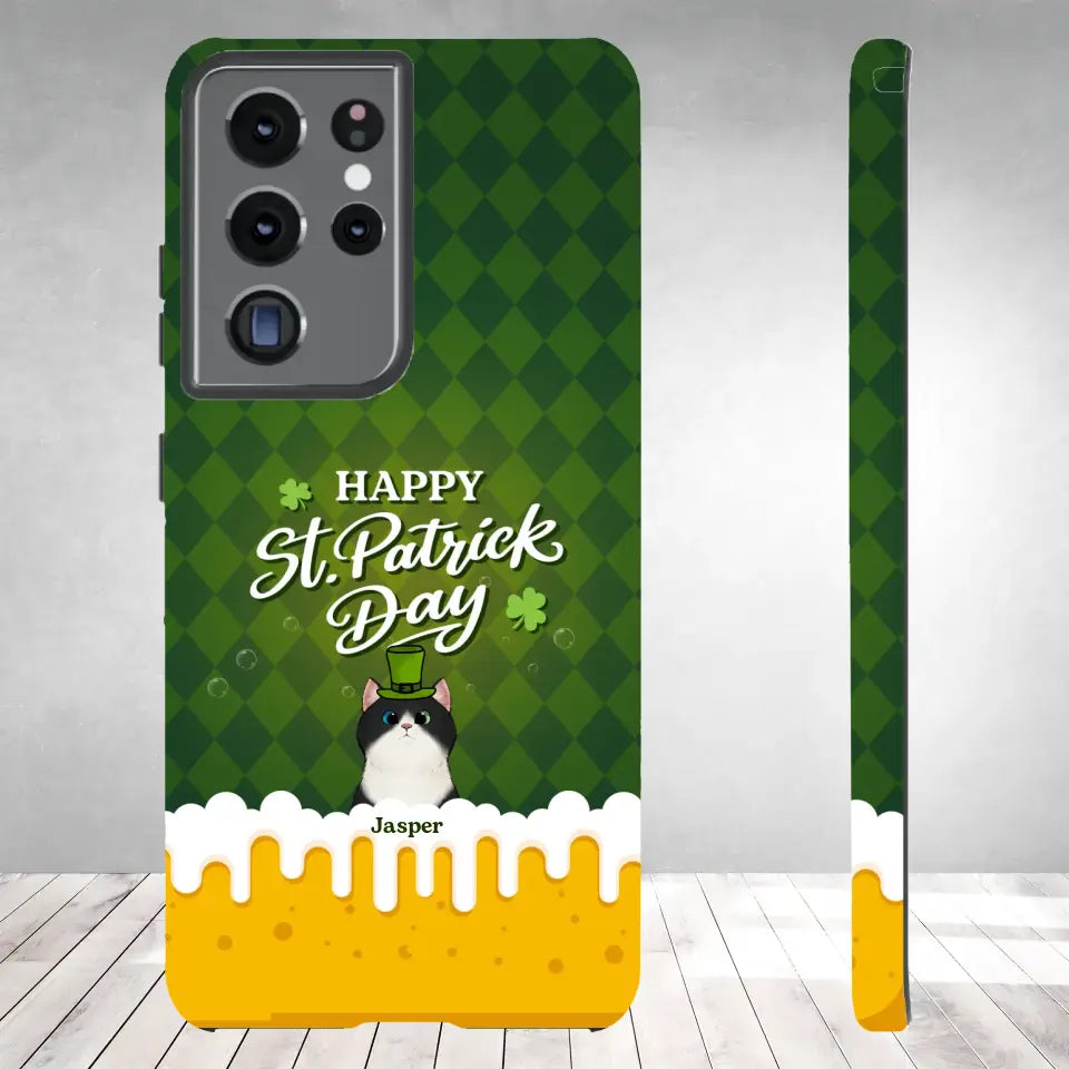 St. Patrick's Day Gifts For Cat Lovers - Custom Name - Personalized Gifts For Cat Lovers - Samsung Tough Phone Case