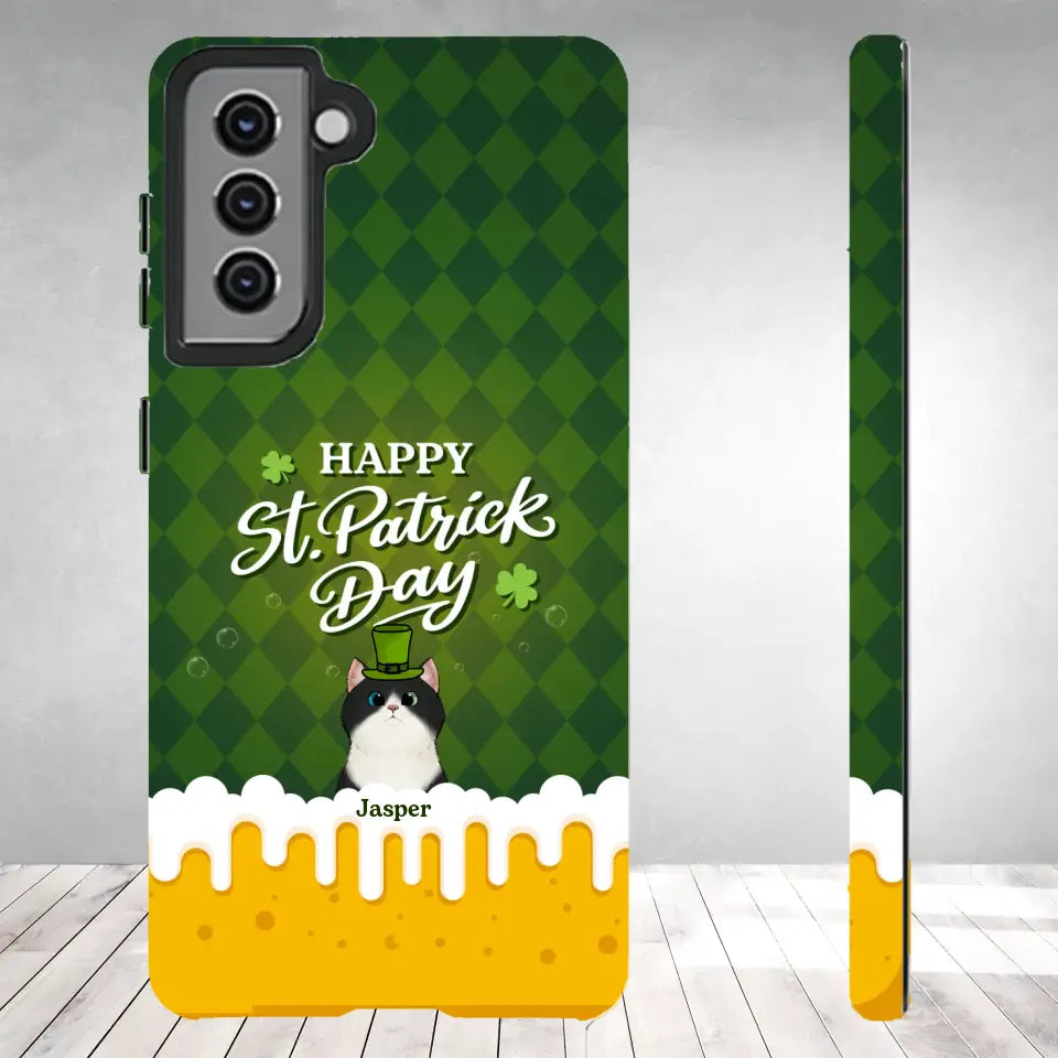 St. Patrick's Day Gifts For Cat Lovers - Custom Name - Personalized Gifts For Cat Lovers - Samsung Tough Phone Case