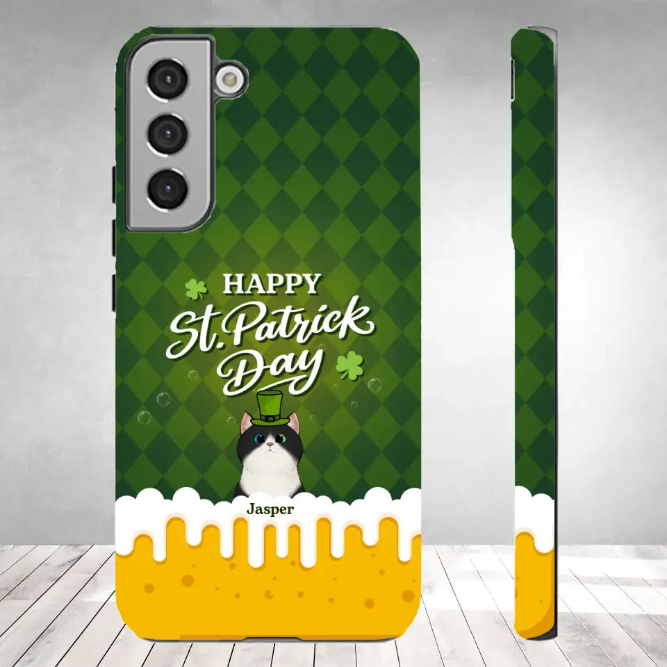 St. Patrick's Day Gifts For Cat Lovers - Custom Name - Personalized Gifts For Cat Lovers - Samsung Tough Phone Case