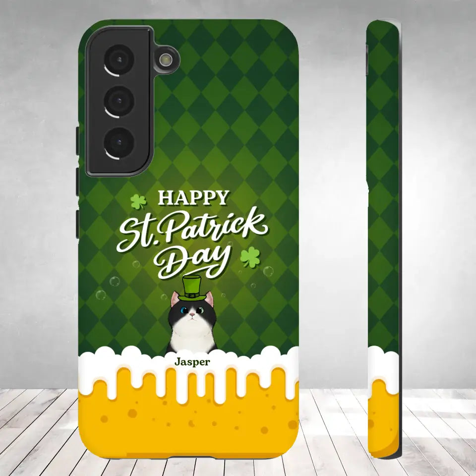 St. Patrick's Day Gifts For Cat Lovers - Custom Name - Personalized Gifts For Cat Lovers - Samsung Tough Phone Case