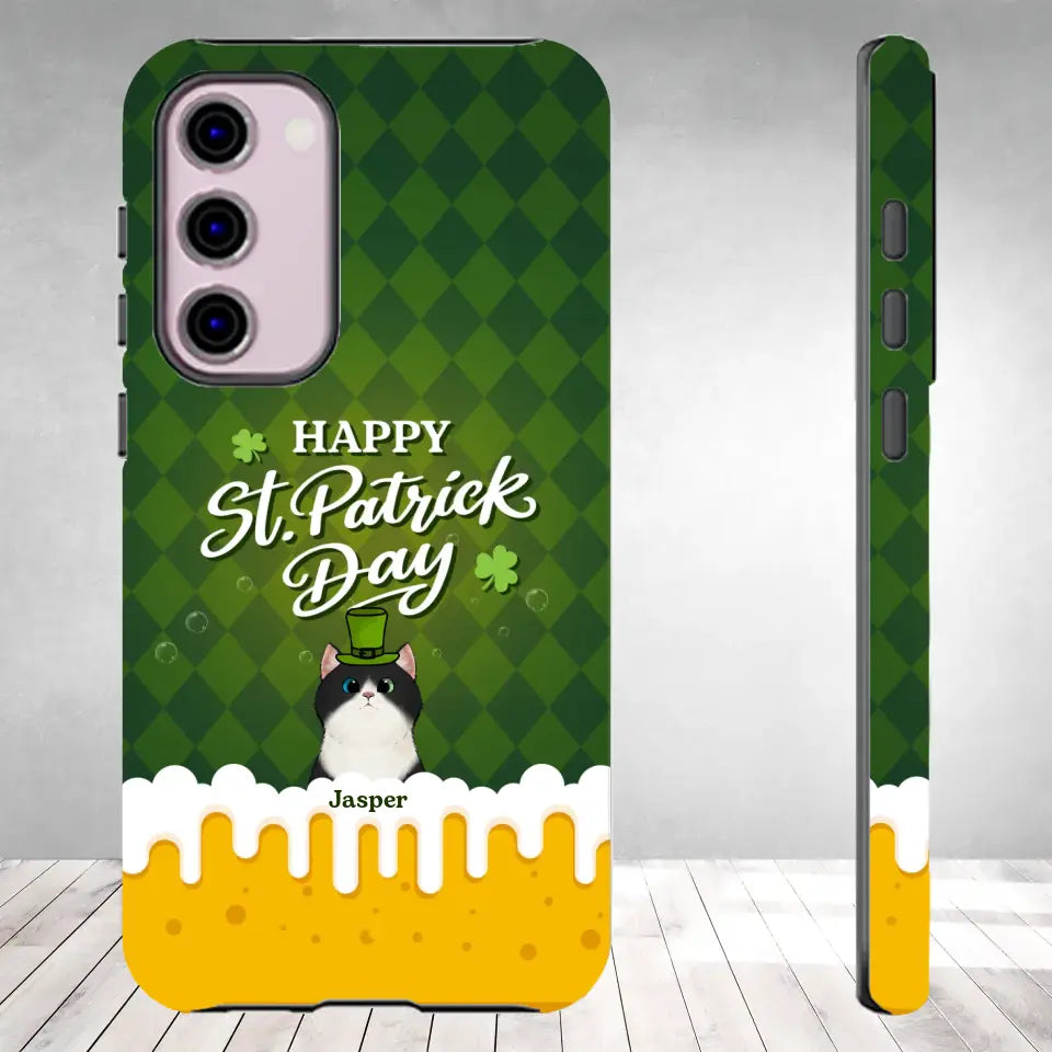 St. Patrick's Day Gifts For Cat Lovers - Custom Name - Personalized Gifts For Cat Lovers - Samsung Tough Phone Case