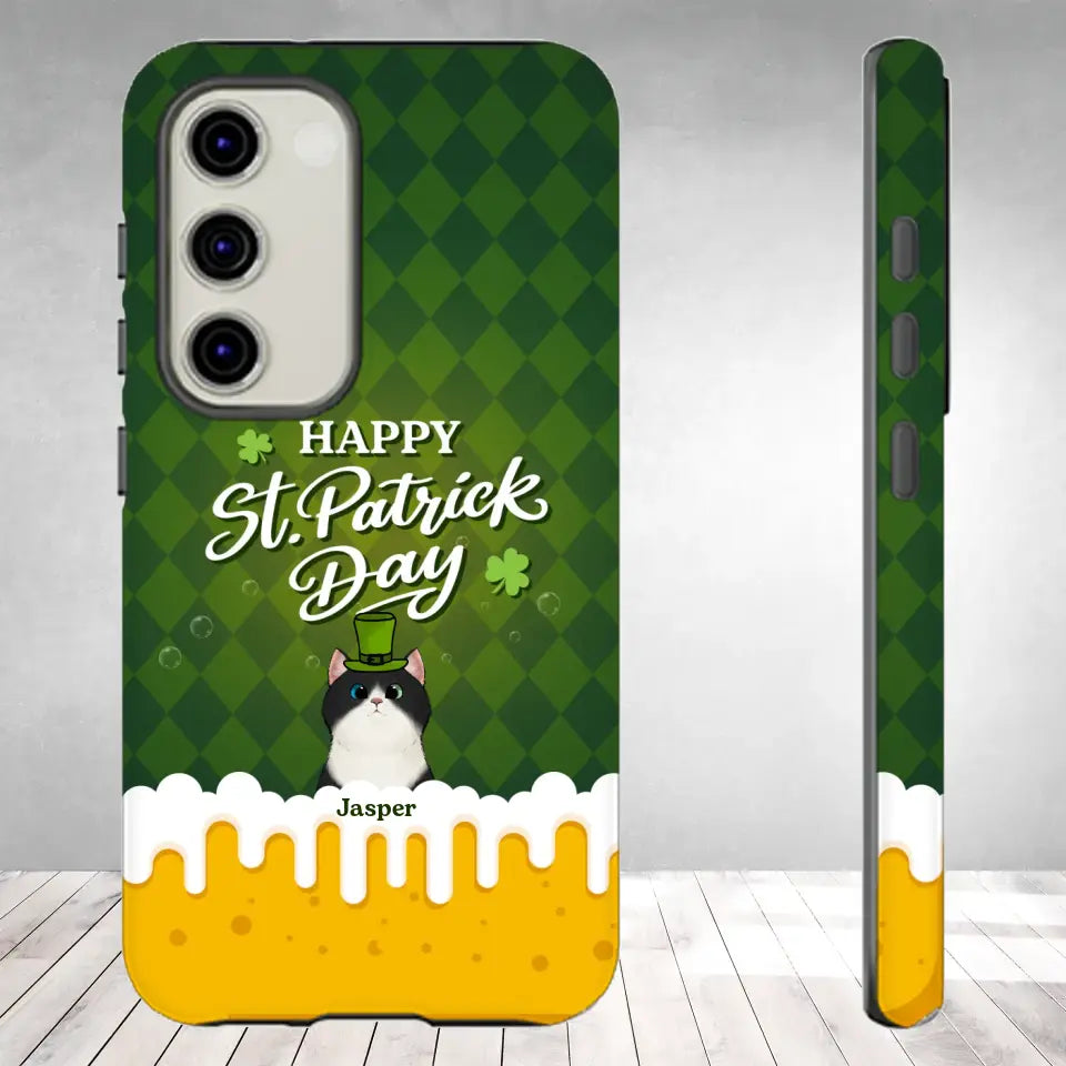 St. Patrick's Day Gifts For Cat Lovers - Custom Name - Personalized Gifts For Cat Lovers - Samsung Tough Phone Case