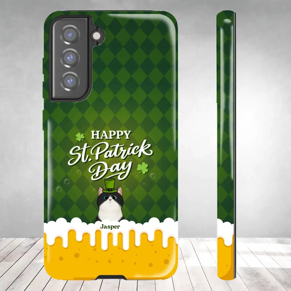 St. Patrick's Day Gifts For Cat Lovers - Custom Name - Personalized Gifts For Cat Lovers - Samsung Tough Phone Case