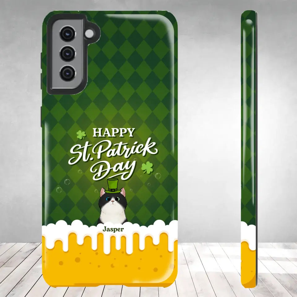 St. Patrick's Day Gifts For Cat Lovers - Custom Name - Personalized Gifts For Cat Lovers - Samsung Tough Phone Case