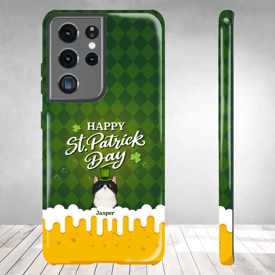 St. Patrick's Day Gifts For Cat Lovers - Custom Name - Personalized Gifts For Cat Lovers - Samsung Tough Phone Case