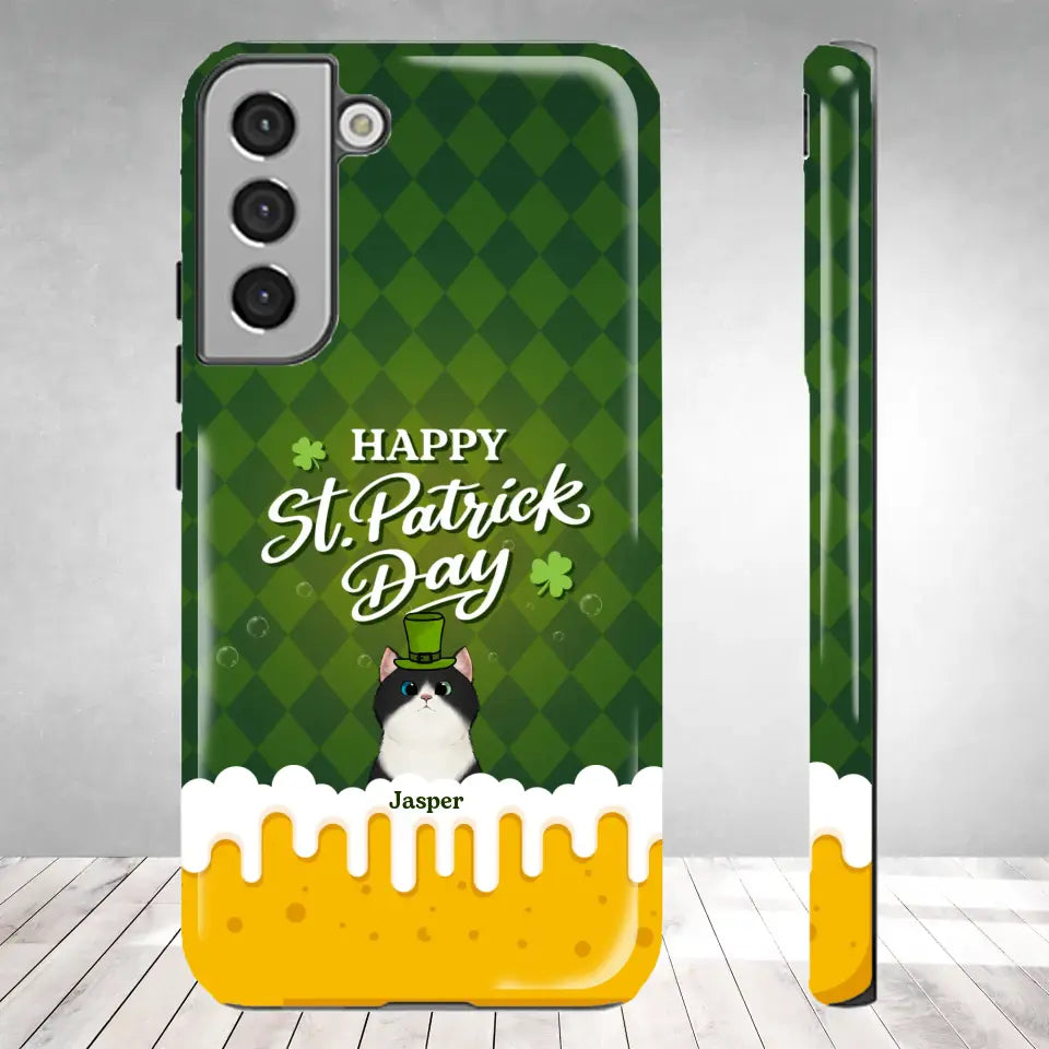 St. Patrick's Day Gifts For Cat Lovers - Custom Name - Personalized Gifts For Cat Lovers - Samsung Tough Phone Case