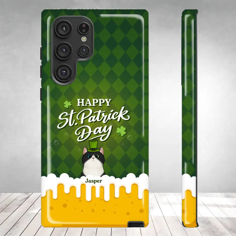 St. Patrick's Day Gifts For Cat Lovers - Custom Name - Personalized Gifts For Cat Lovers - Samsung Tough Phone Case