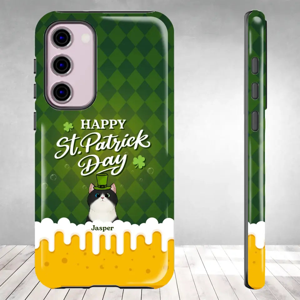 St. Patrick's Day Gifts For Cat Lovers - Custom Name - Personalized Gifts For Cat Lovers - Samsung Tough Phone Case