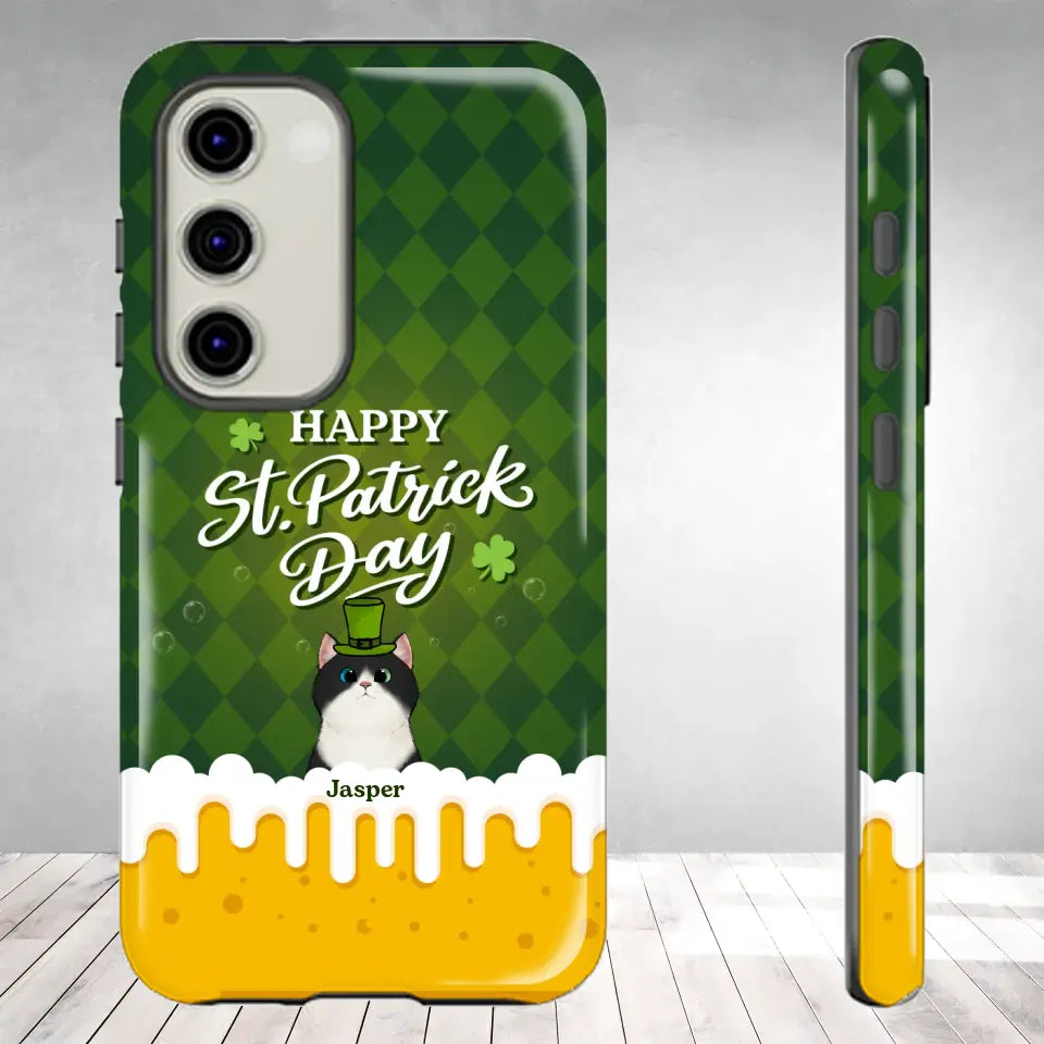 St. Patrick's Day Gifts For Cat Lovers - Custom Name - Personalized Gifts For Cat Lovers - Samsung Tough Phone Case