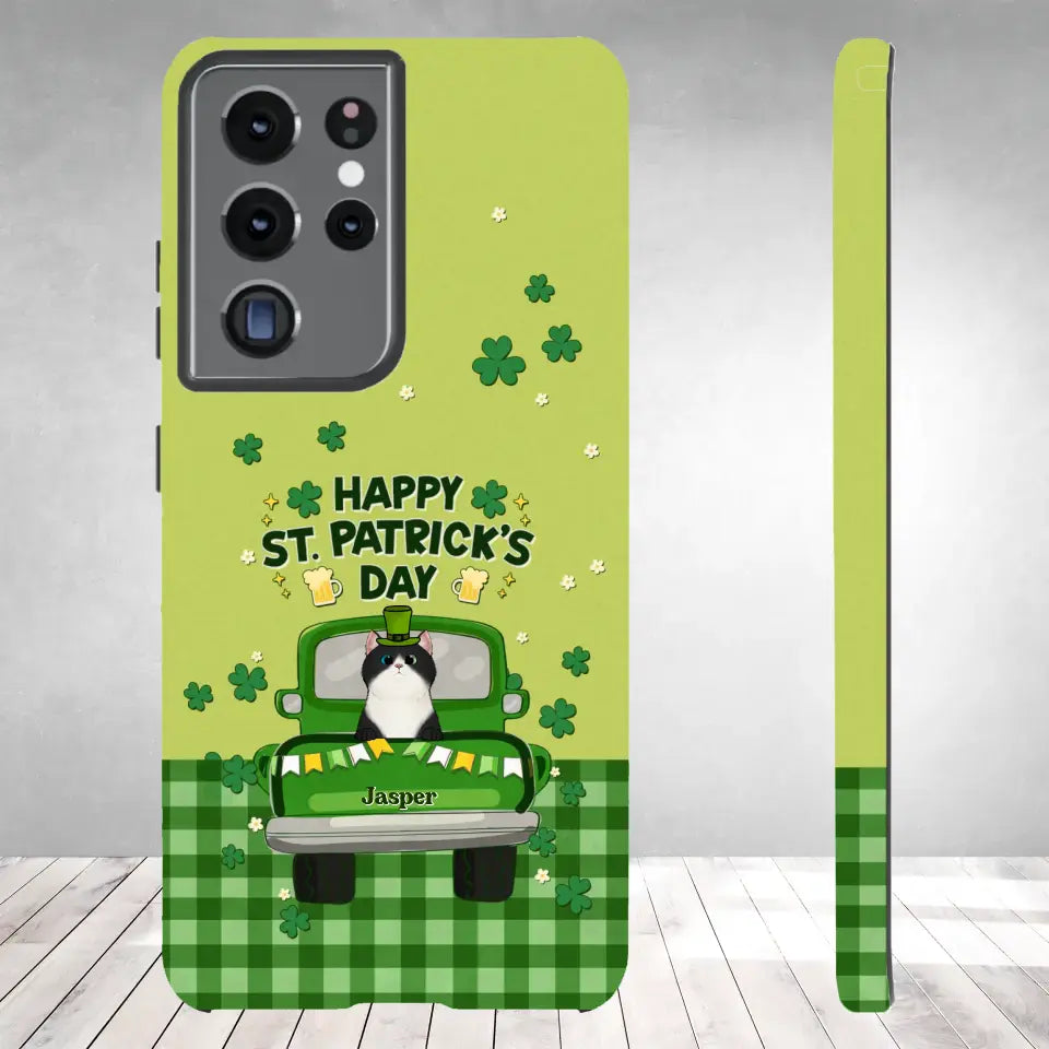 Cat Patrick's Day - Custom Name - Personalized Gifts For Cat Lovers - Samsung Tough Phone Case