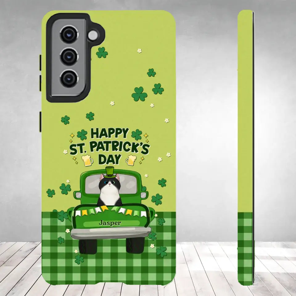 Cat Patrick's Day - Custom Name - Personalized Gifts For Cat Lovers - Samsung Tough Phone Case