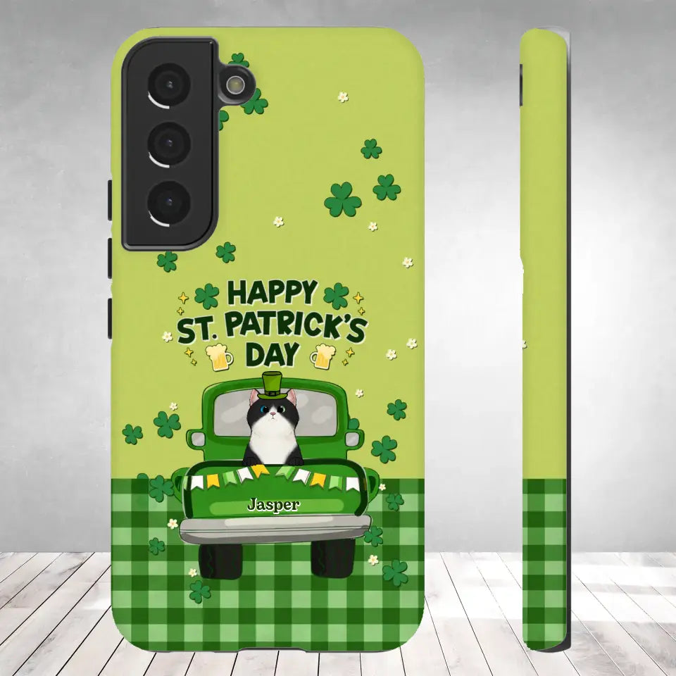 Cat Patrick's Day - Custom Name - Personalized Gifts For Cat Lovers - Samsung Tough Phone Case