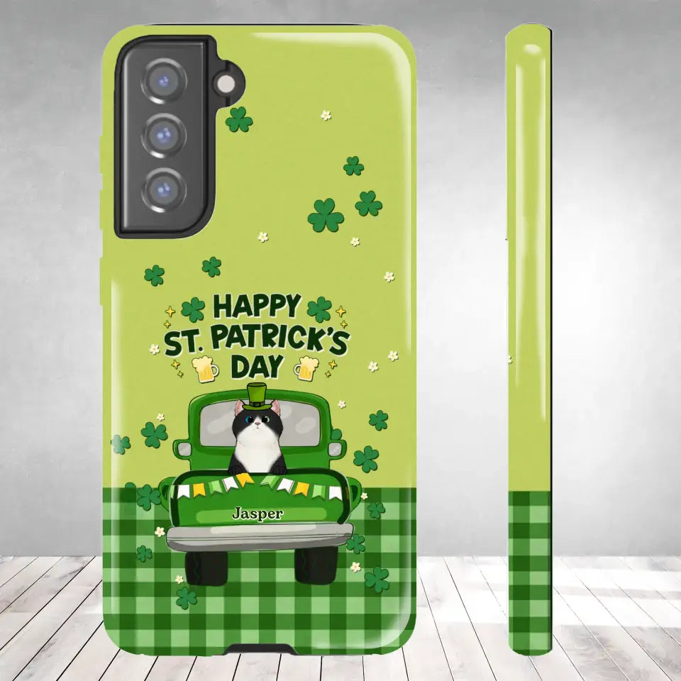 Cat Patrick's Day - Custom Name - Personalized Gifts For Cat Lovers - Samsung Tough Phone Case