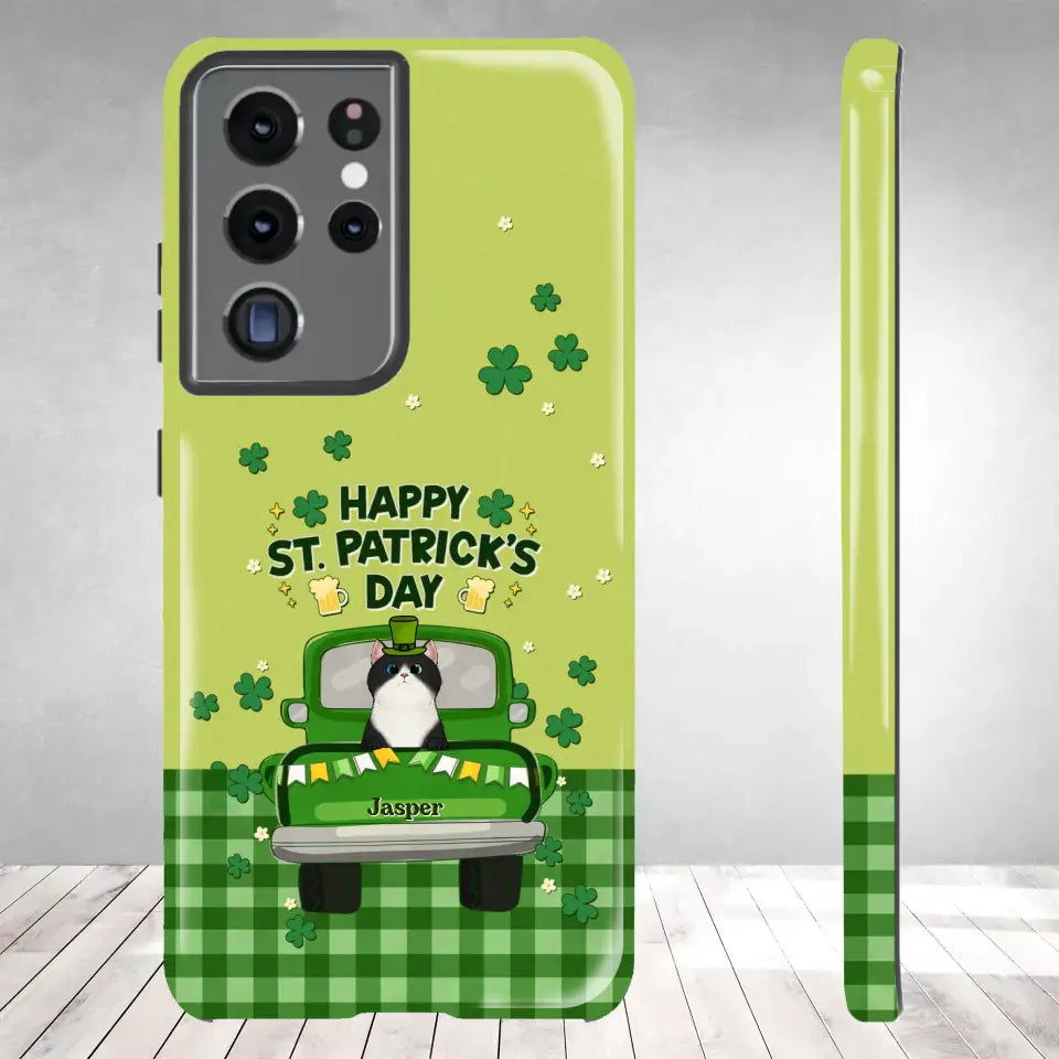 Cat Patrick's Day - Custom Name - Personalized Gifts For Cat Lovers - Samsung Tough Phone Case