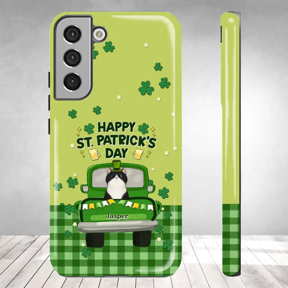 Cat Patrick's Day - Custom Name - Personalized Gifts For Cat Lovers - Samsung Tough Phone Case