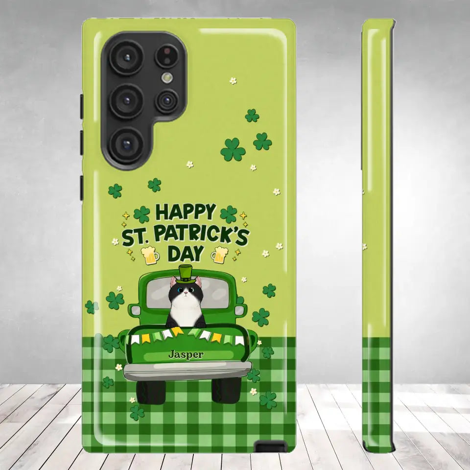 Cat Patrick's Day - Custom Name - Personalized Gifts For Cat Lovers - Samsung Tough Phone Case