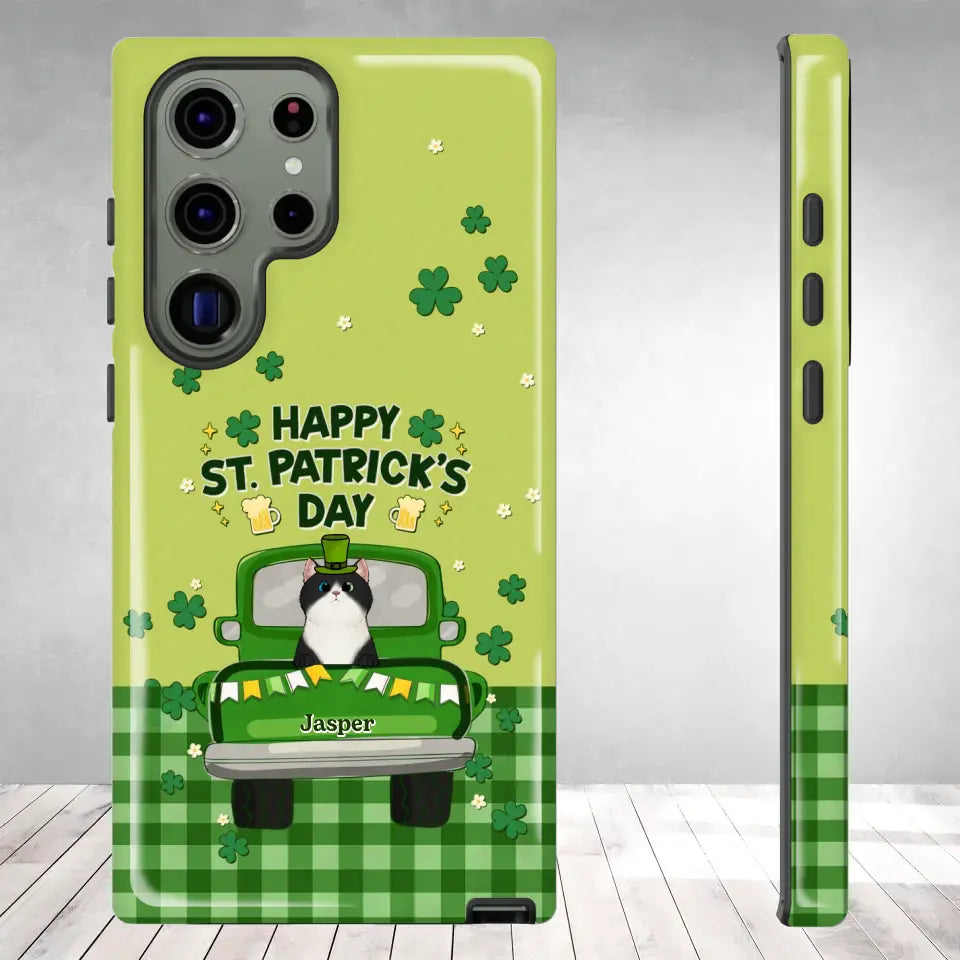 Cat Patrick's Day - Custom Name - Personalized Gifts For Cat Lovers - Samsung Tough Phone Case