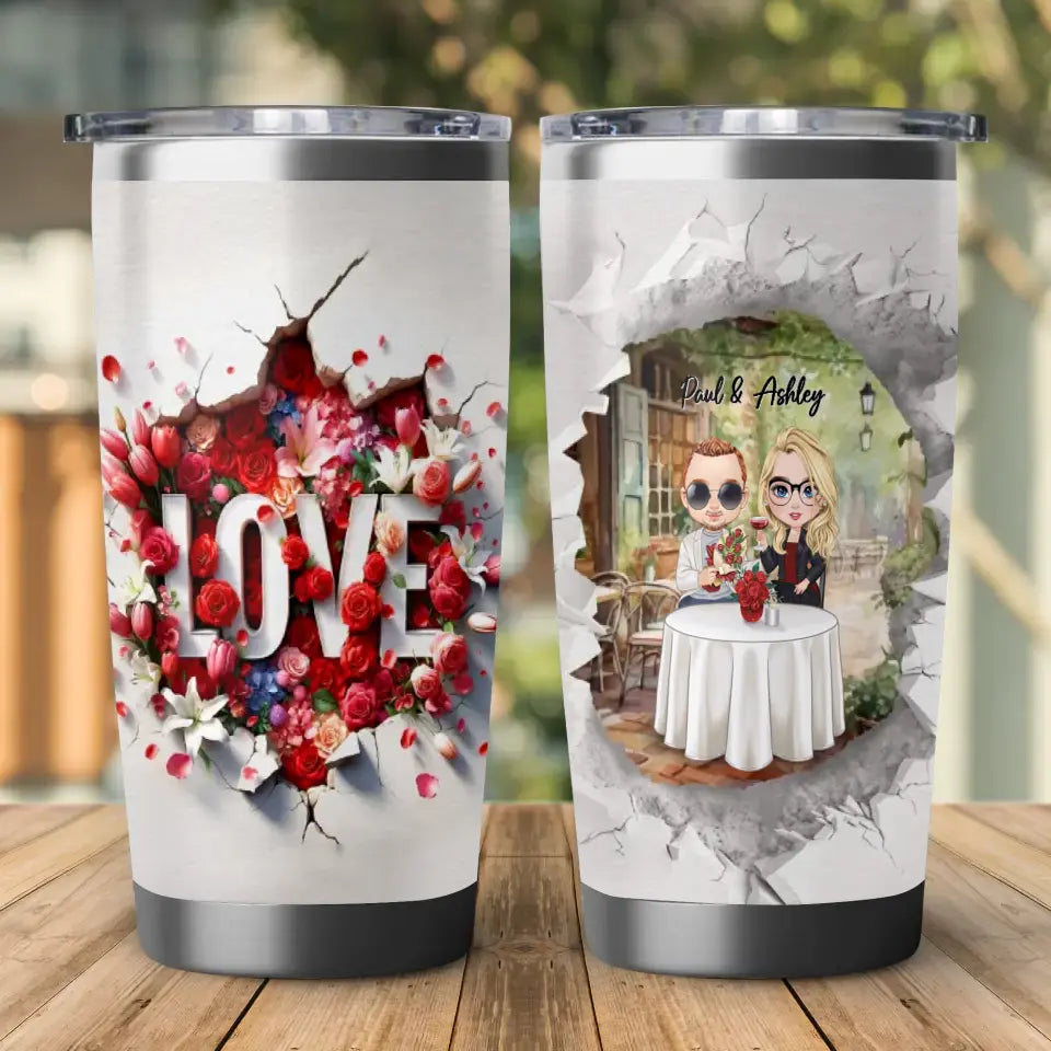 Love Couple - Custom Name - Personalized Gifts For Couple - 20oz Tumbler