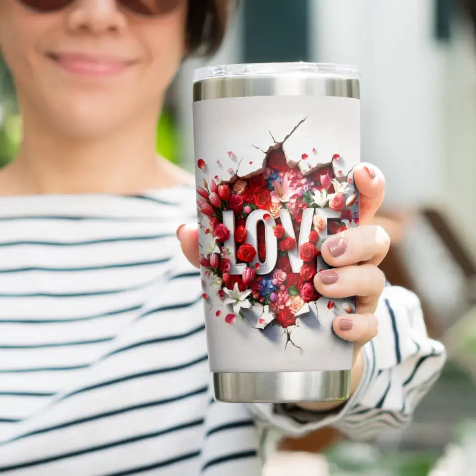 Love Couple - Custom Name - Personalized Gifts For Couple - 20oz Tumbler