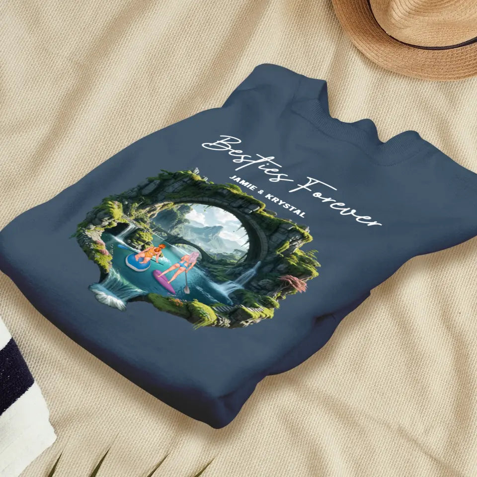 Bestie Forever - Custom Name - Personalized Gifts For Bestie - T-Shirt