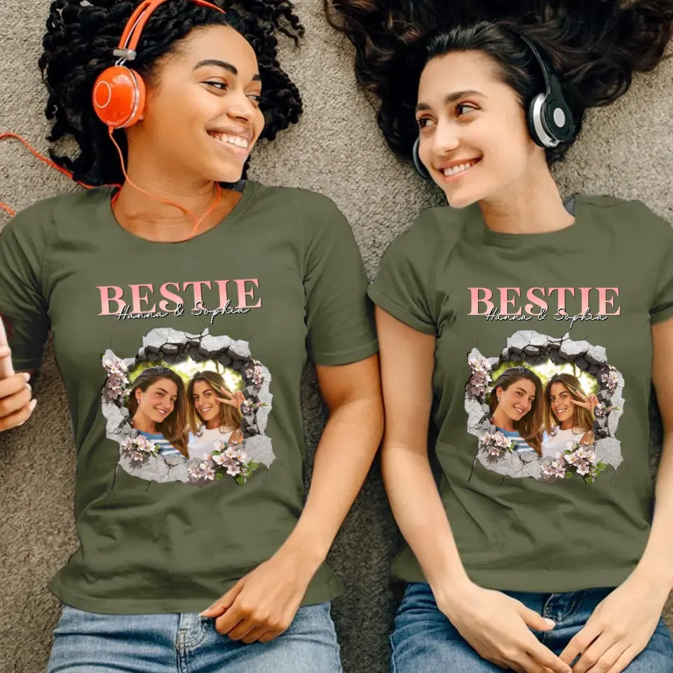 Bestie - Custom Photo - Personalized Gifts For Bestie - T-Shirt