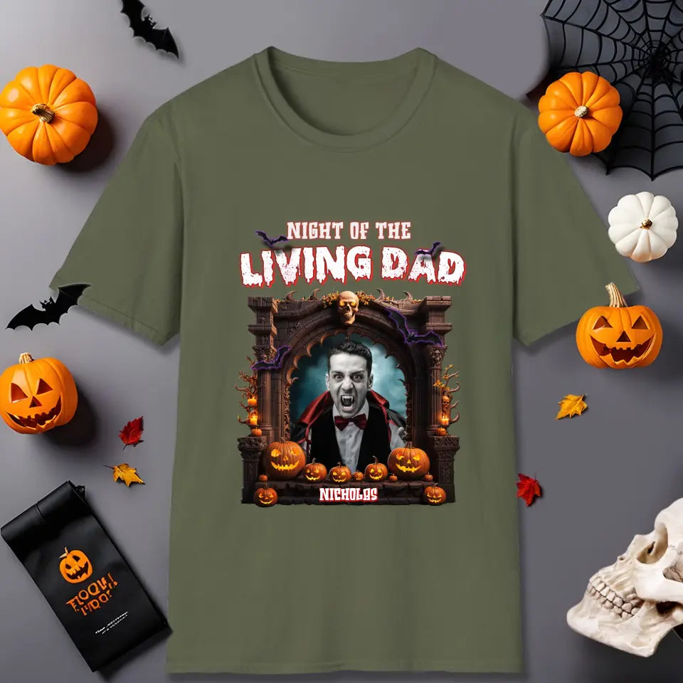 Night Of The Living Dad - Custom Photo - Personalized Gifts For Dad - T-shirt