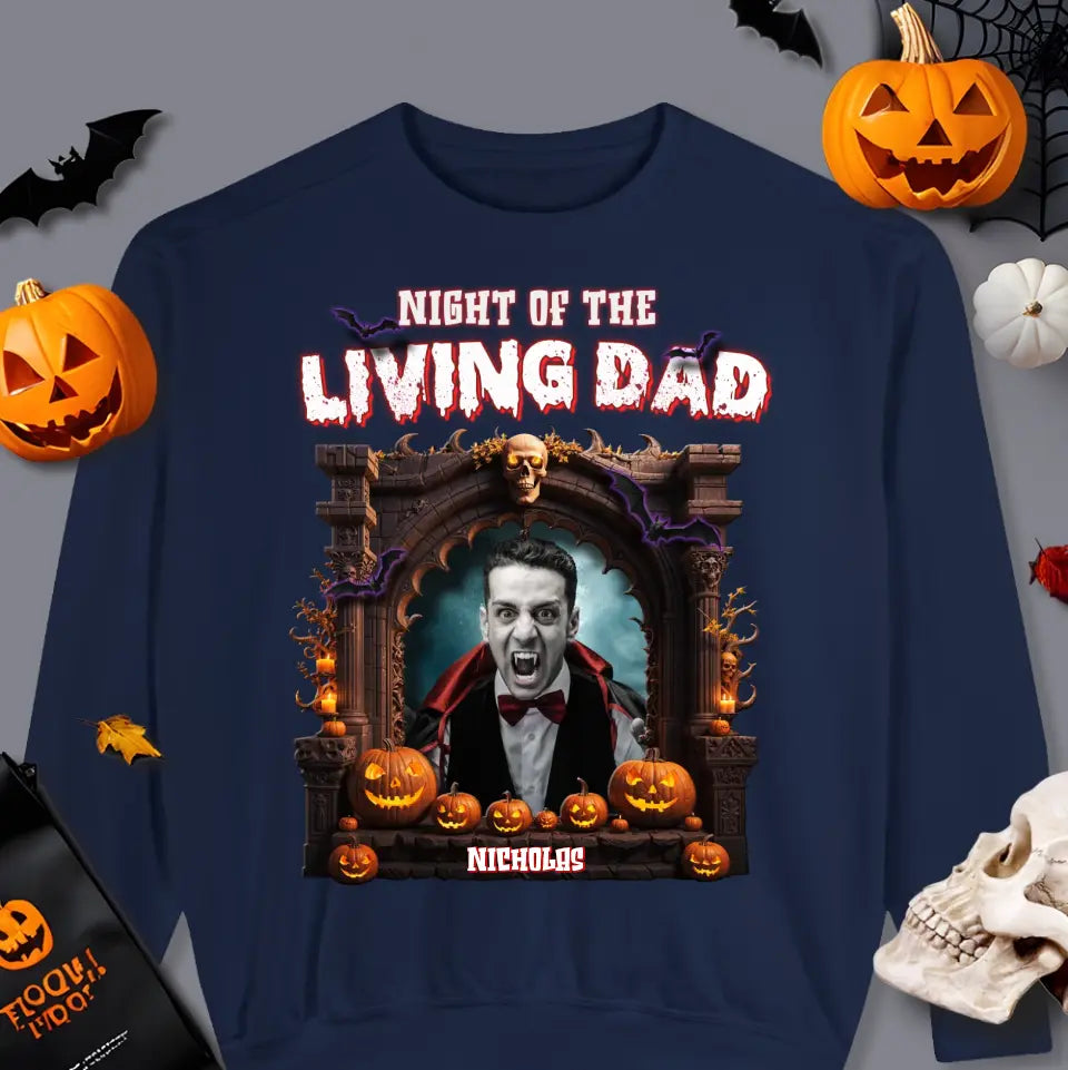 Night Of The Living Dad - Custom Photo - Personalized Gifts For Dad - T-shirt