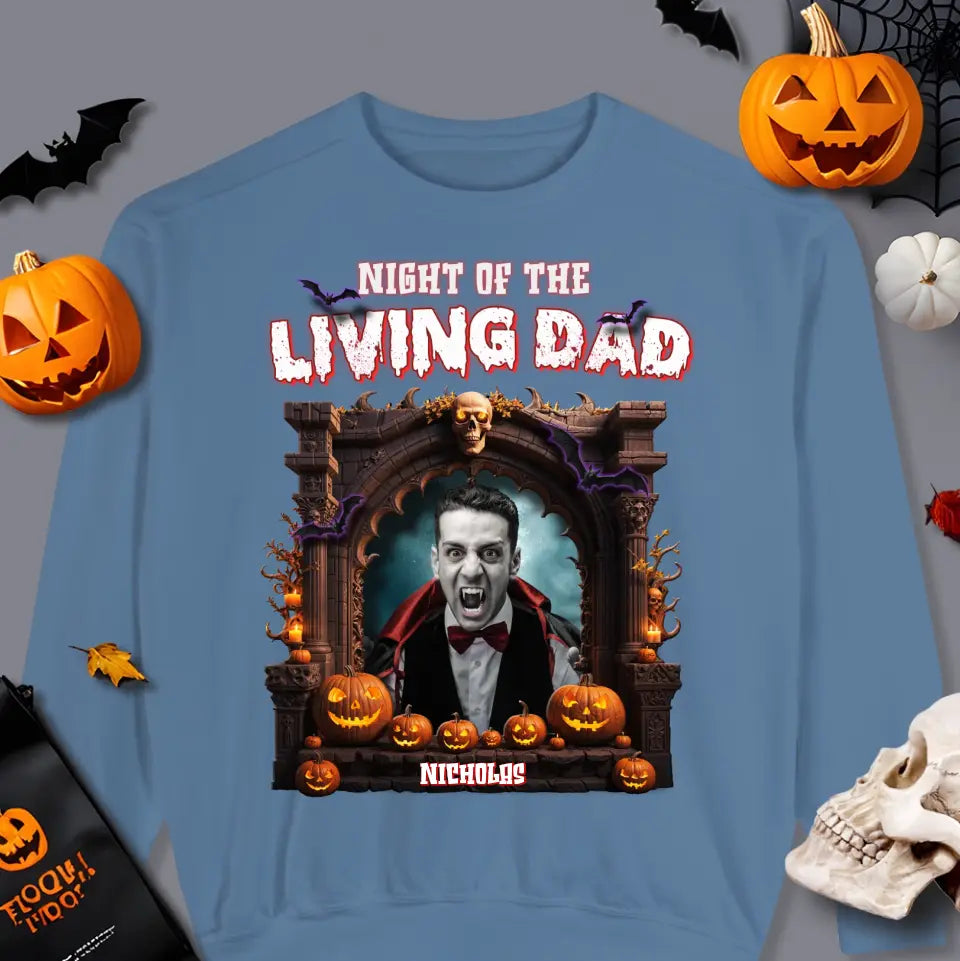 Night Of The Living Dad - Custom Photo - Personalized Gifts For Dad - T-shirt