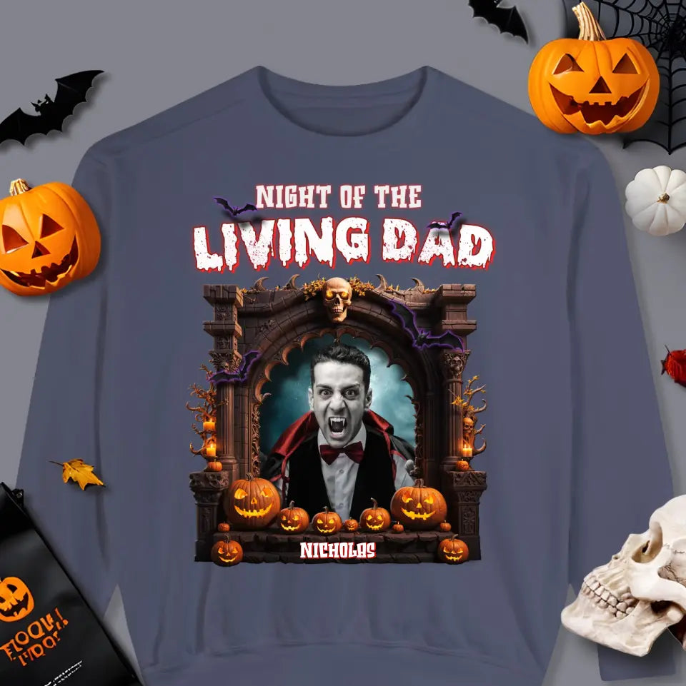 Night Of The Living Dad - Custom Photo - Personalized Gifts For Dad - T-shirt