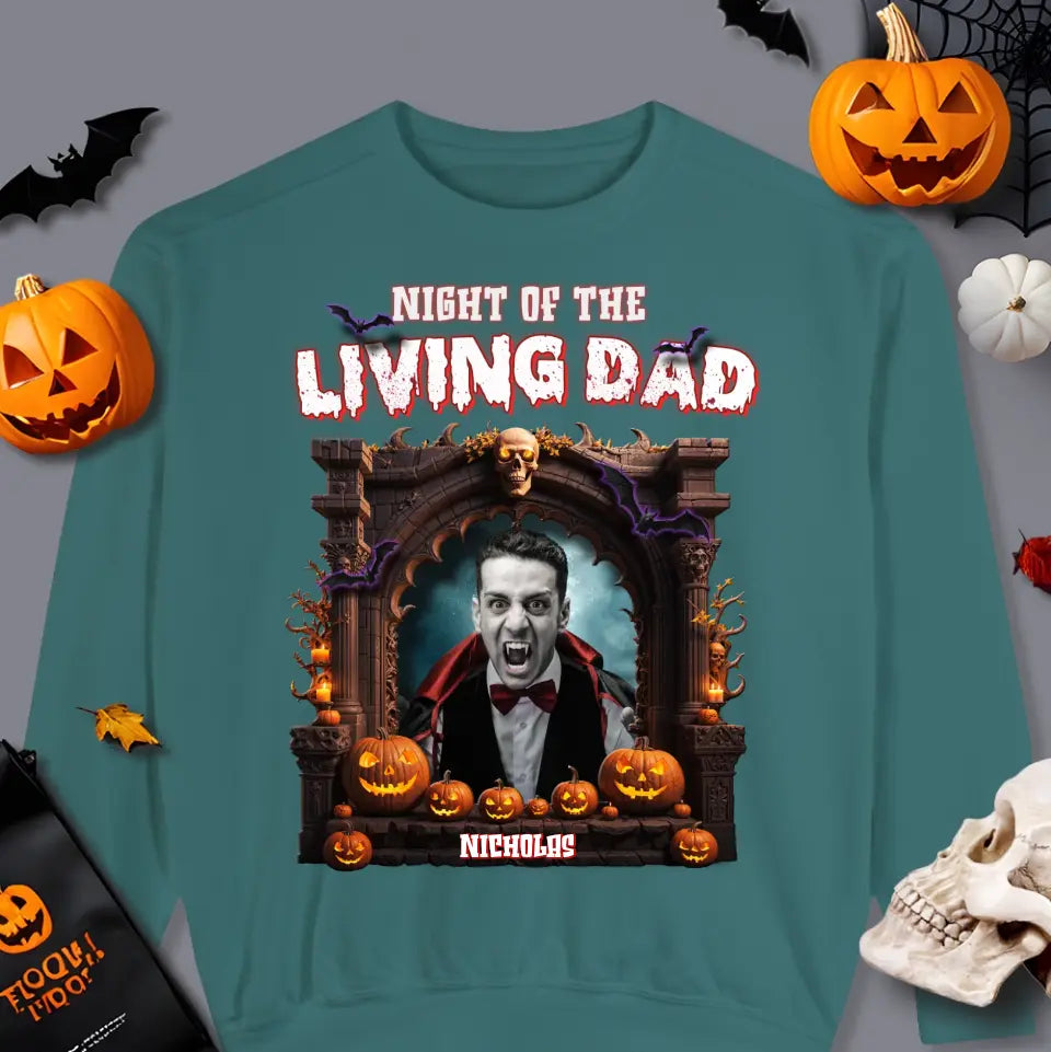 Night Of The Living Dad - Custom Photo - Personalized Gifts For Dad - Sweater