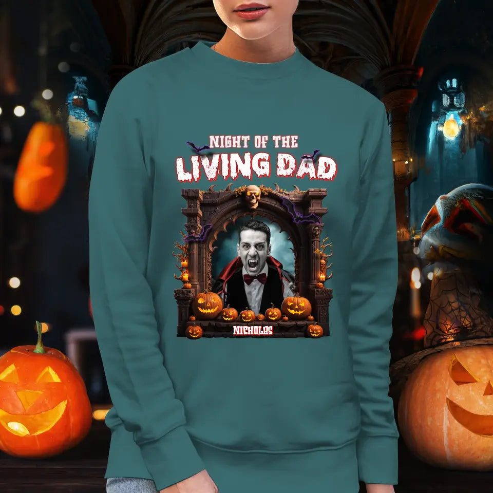 Night Of The Living Dad - Custom Photo - Personalized Gifts For Dad - Hoodie